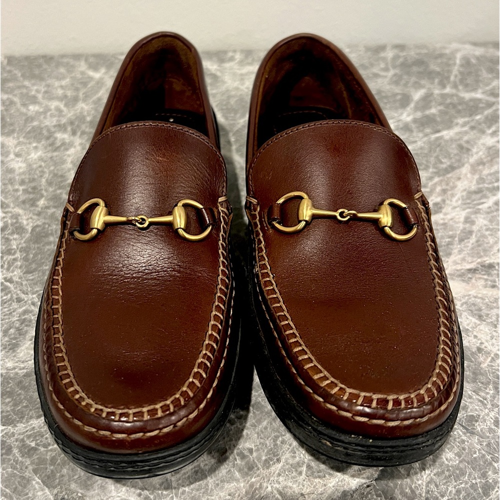 Gucci Mocassino Pelle Mors Men’s Leather Loafers Brown